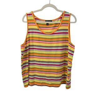 Lauren Ralph Lauren Multi-Color Striped Cotton Tank Top Size 3X